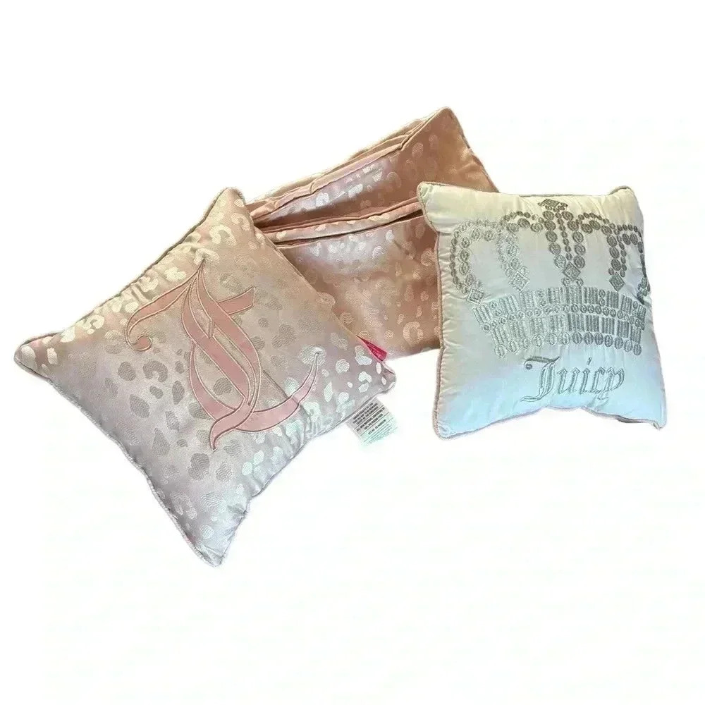 Juicy Couture Home Pink Animal Print King Pillow Shams and Two Accent Pillows